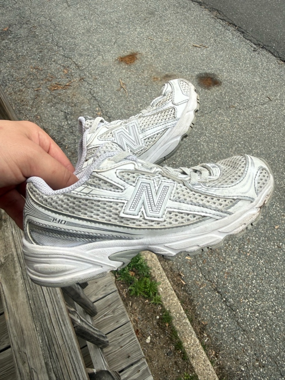 New Balance 740 Bungee Lace Little Kid 'White Silver’ Size 13C (PZ740WM) ☑️